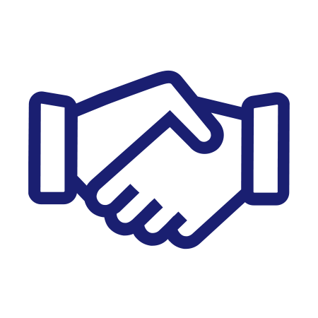 Illustration of handshake for loyalty.