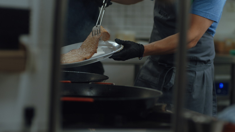 Chef cooking fish