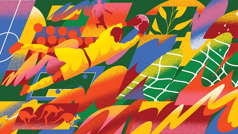 Artwork by Karan Singh from Australia, created for Visa’s Reimagine FIFA World Cup 2026 collaboration.