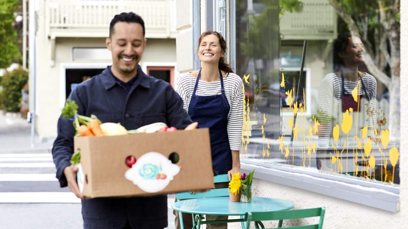 Man delivering vegetables